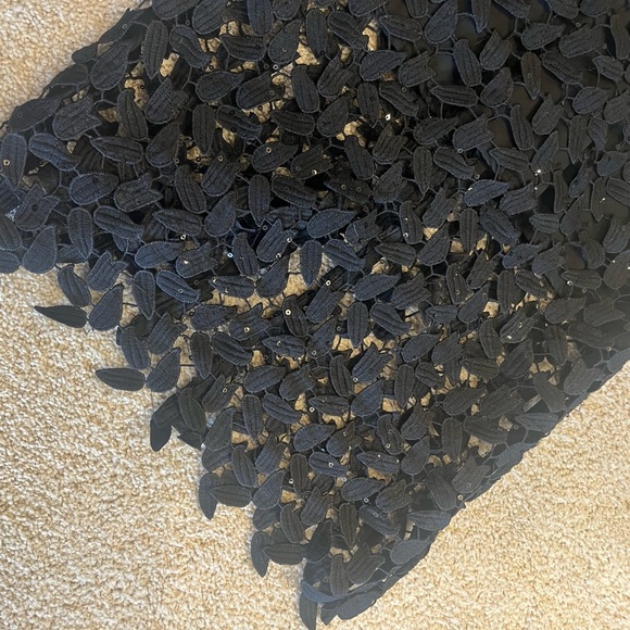 Bardot Black Sequin Sleeveless Mini Halter Dress with Lace & Open Back Small 4 - Picture 3 of 10